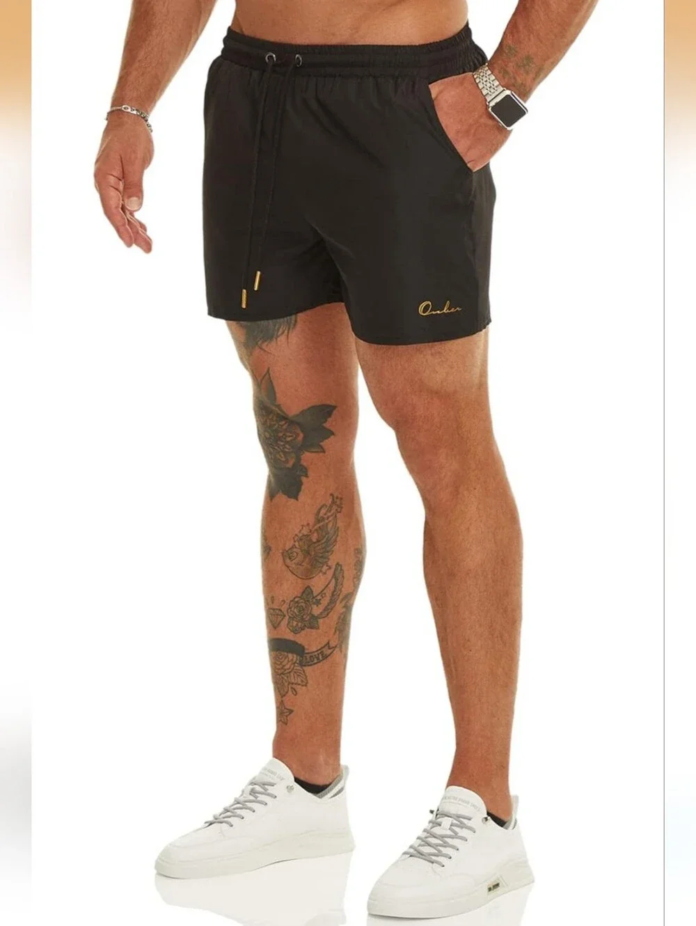 Ouber Men's Light Athletic Short Workout Quick Dry Shorts Sz Large Black